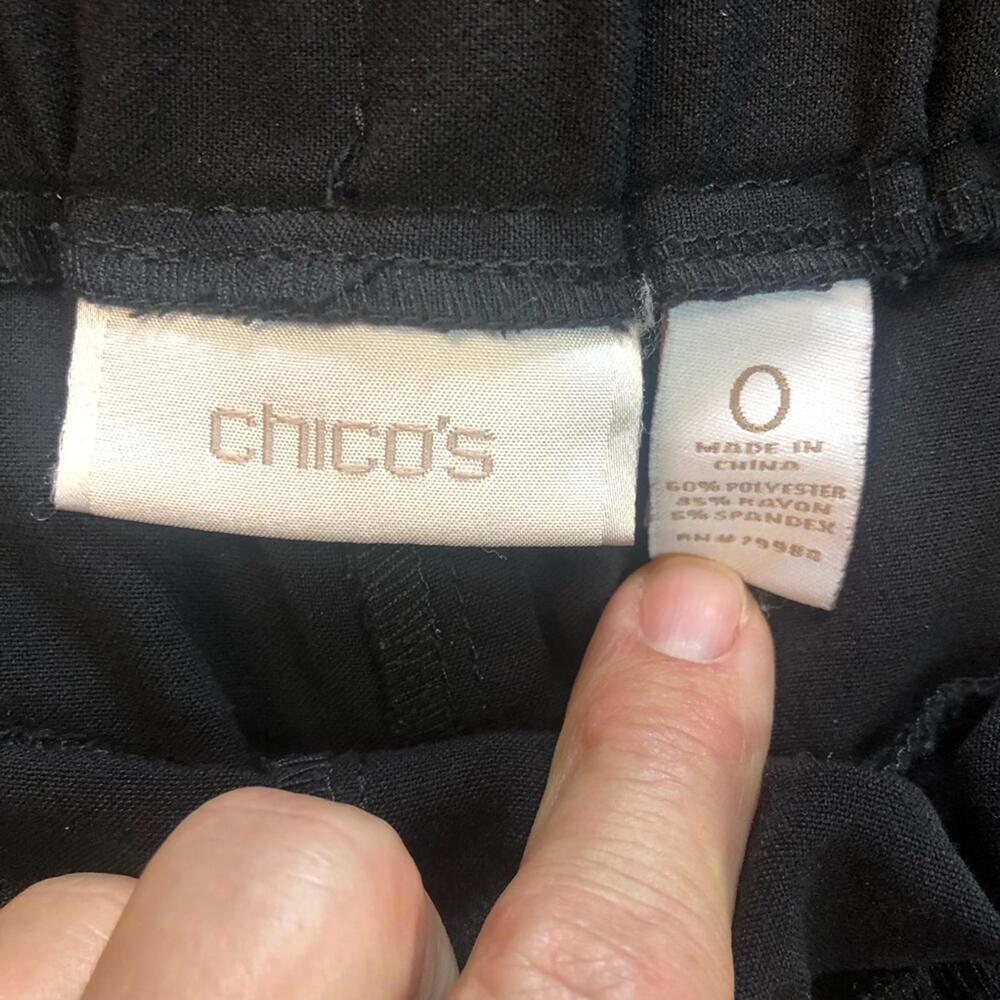 Chico’s Pull On Pant Wide Elastic Front Pockets High Waist - Picture 4 of 6
